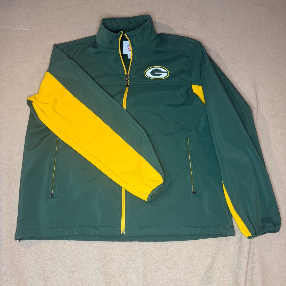 NFL Green Bay Packers G-III Apparel Softshell Full Zip Jacket Mens XL Green